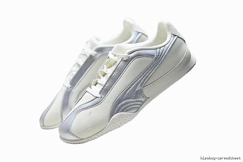 PUMA retro-style grey and white sports shoes