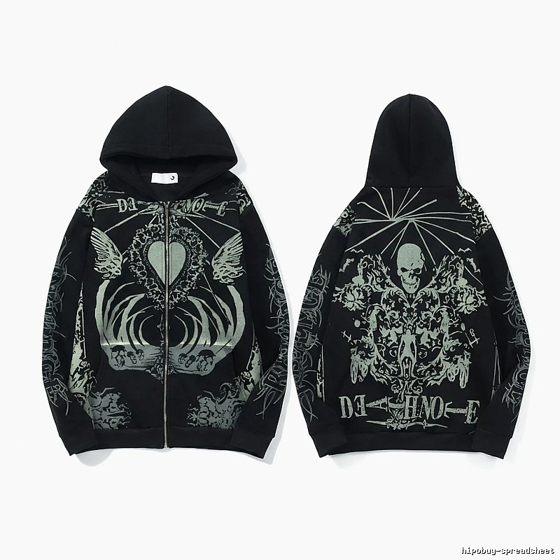 Revenge Dark Style Skull Print Hoodie