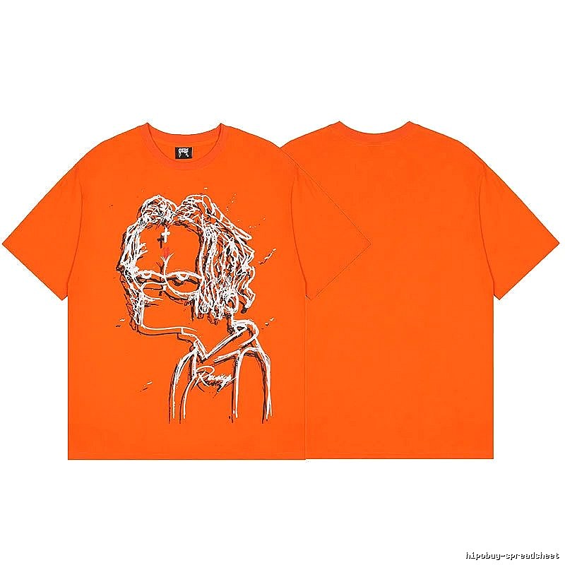 Revenge Orange Skull Graphic T-Shirt Color Pop