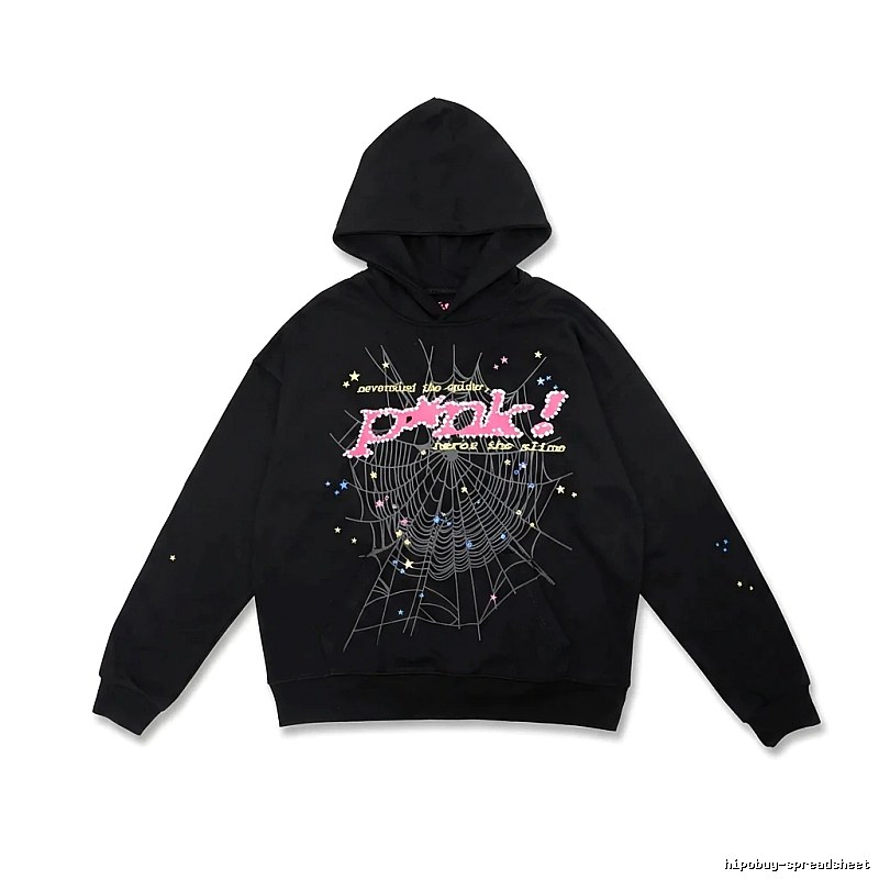 Sp5der Starry Web Style Black Hoodie