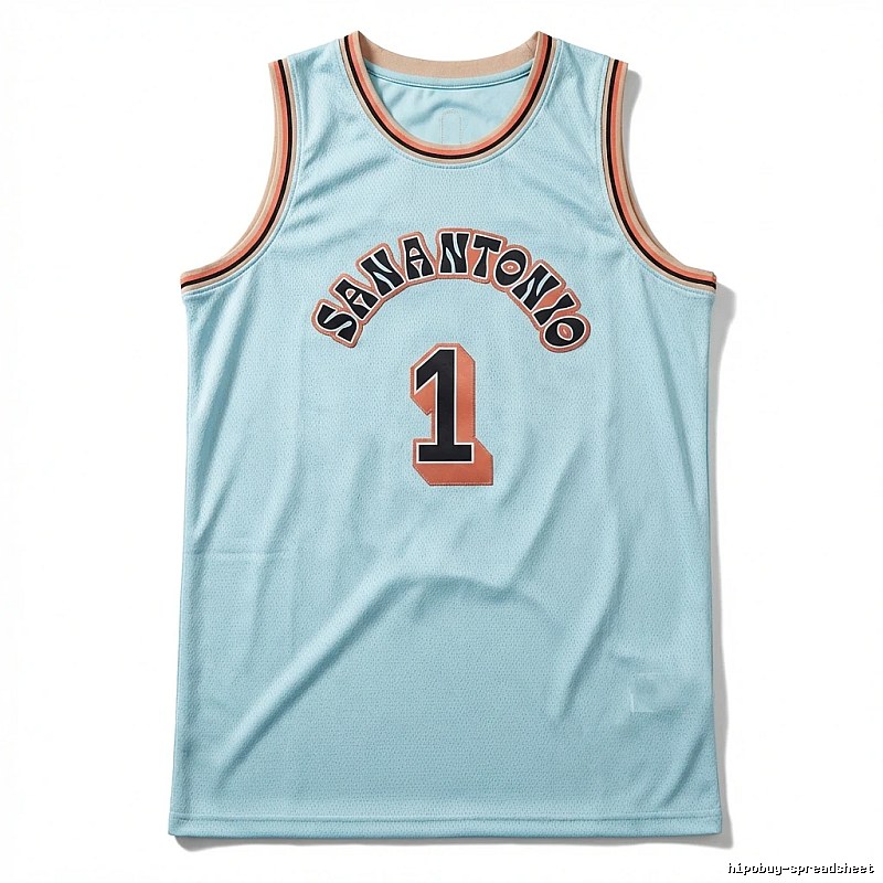 Spurs Wembanyama light blue jersey