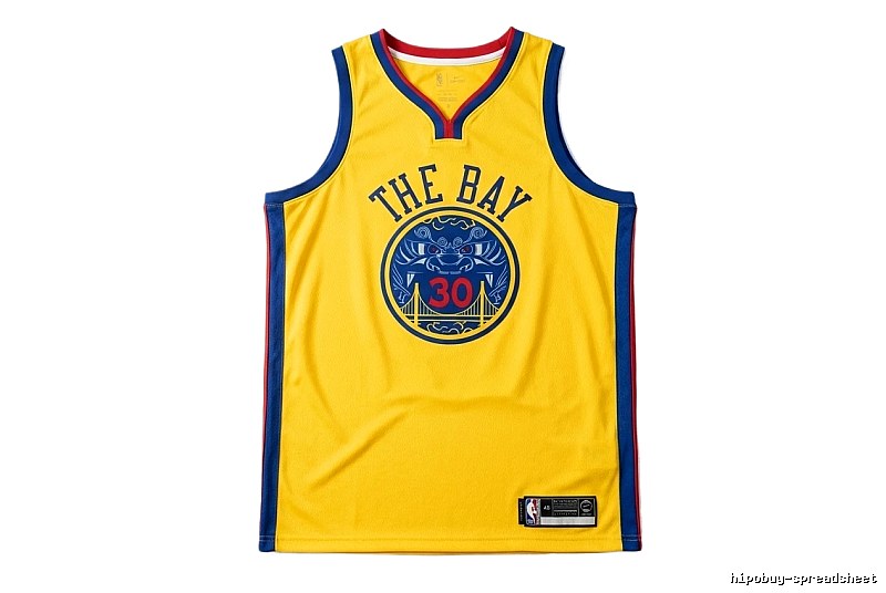 Stephenen Curry's yellow and blue retro-style jersey