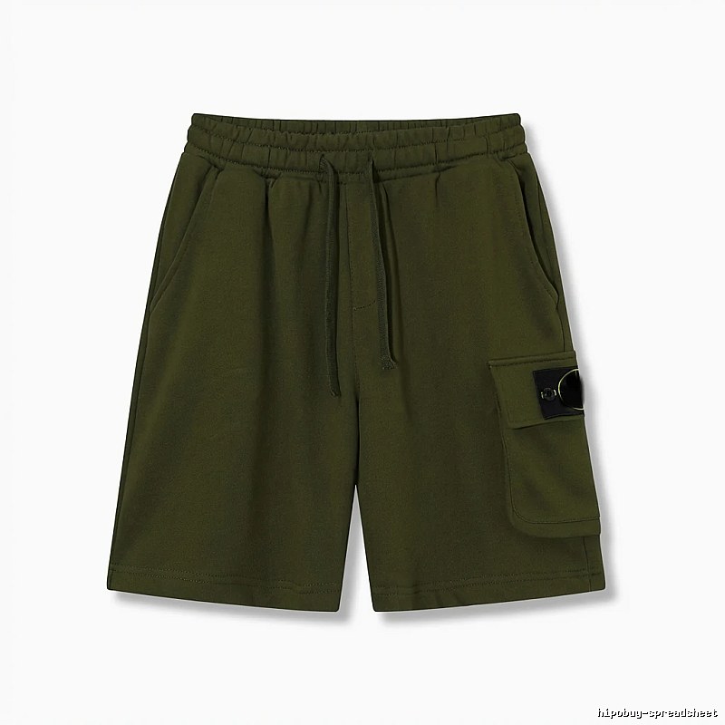 Stone Island military green work-style shorts