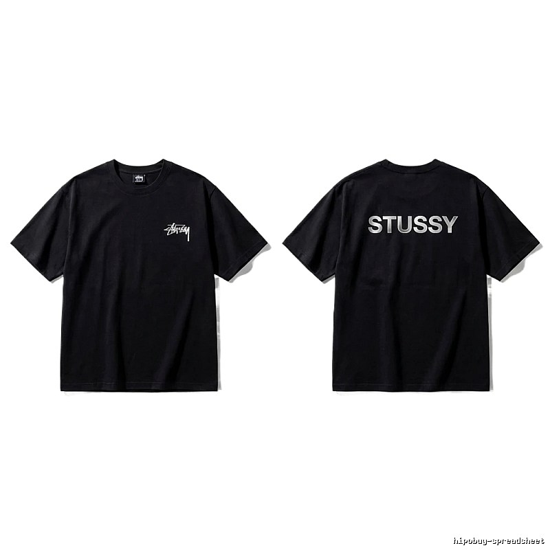 Stussy classic black trendy T-shirt
