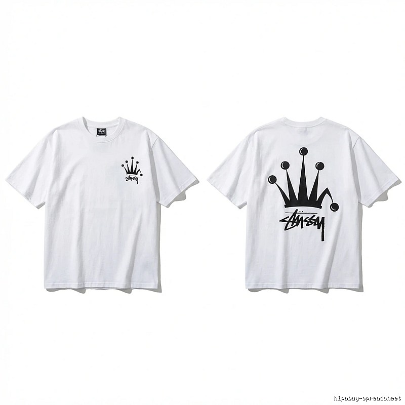Stussy Crown Trendy Brand White T-shirt
