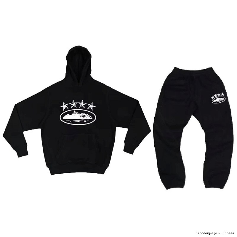 Stussy Matching Set Star-Detail Set Black Tracksuit Set Daily Styling Logo
