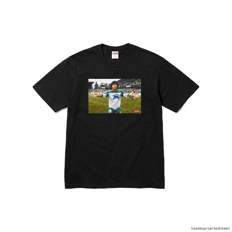 Supreme black and white style short-sleeved T-shirt