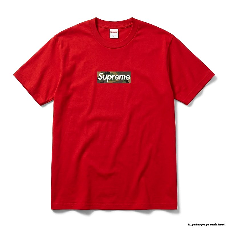Supreme camouflage-style red T-shirt