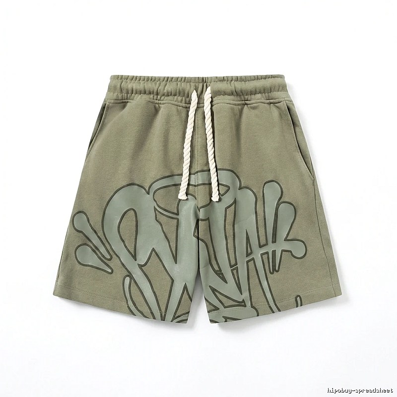 SynaWorld Graffiti-style Shorts (Military Green)
