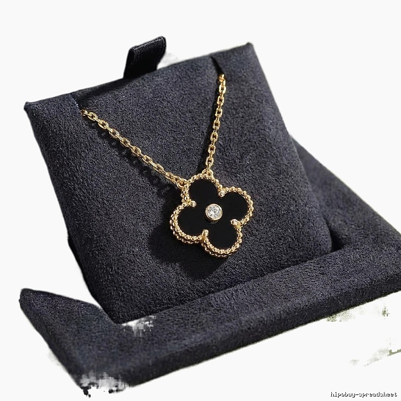 Van Cleef & Arpels Alhambra Black Flower Necklace